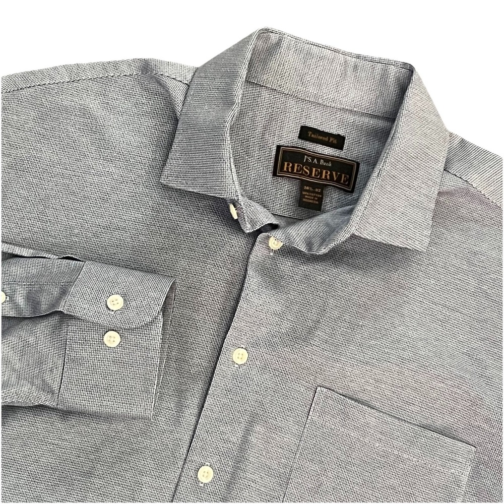 Jos A Bank Reserve Tailored Fit Button Down‎ Shirt Mens L 16.6-32 All Over Print